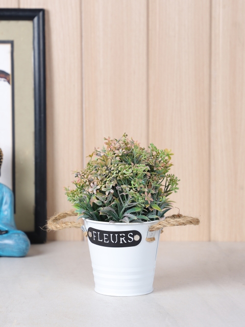 TAYHAA Green & Off-White Indoor Decorative Plant with Pot