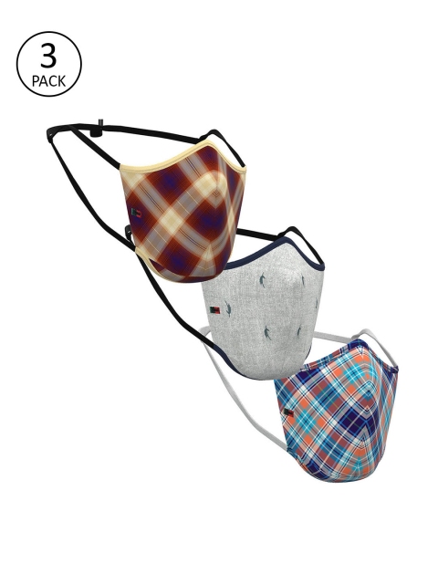 Peter England Adults Assorted Pack of 3 Reusable 3-Ply Outdoor Masks