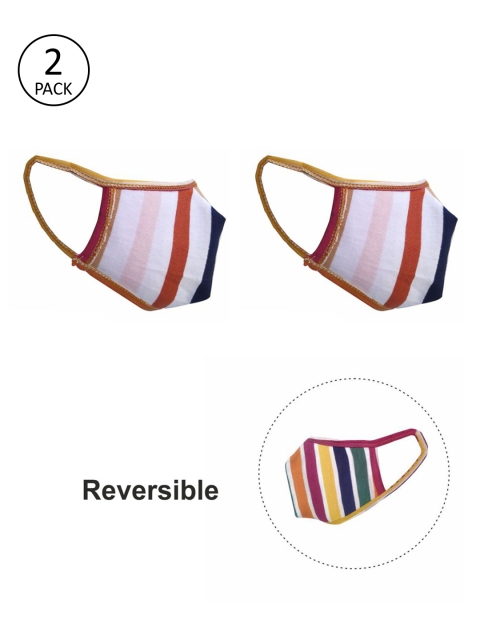 nestroots Kids Multicoloured 2 Pcs Reversible Reusable 2 Ply Cloth Face Masks, Multi
nestroots Kids Multicoloured 2 Pcs Reversible Reusable 2 Ply Cloth Face Masks, Multi