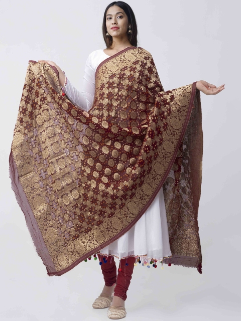Unnati Silks Maroon Dyed Dupatta