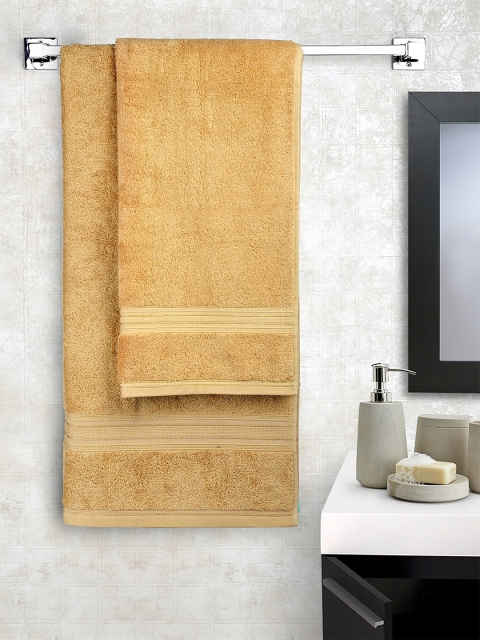 Trident Unisex Set Of 2 Gold-Toned Solid Antimicrobial 550 GSM Couple Bath Towel Set
Trident Unisex Set Of 2 Gold-Toned Solid Antimicrobial 550 GSM Couple Bath Towel Set