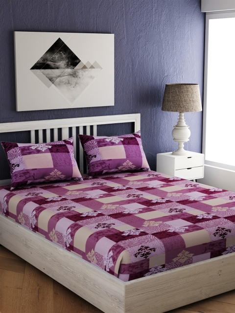 EverHOME Purple & Beige Ethnic Motifs 144 TC Cotton 1 Queen Bedsheet with 2 Pillow Covers
EverHOME Purple & Beige Ethnic Motifs 144 TC Cotton 1 Queen Bedsheet with 2 Pillow Covers