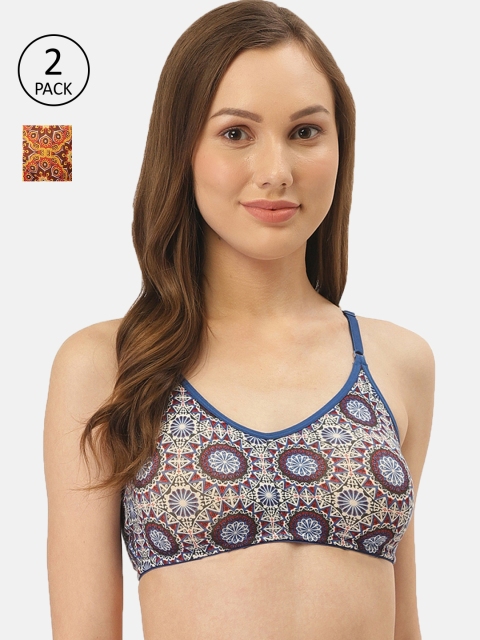 Inner Sense Pack of 2 Multicolored Printed Antimicrobial Sustainable Non-wired Boho Bralette, Multi
Inner Sense Pack of 2 Multicolored Printed Antimicrobial Sustainable Non-wired Boho Bralette, Multi