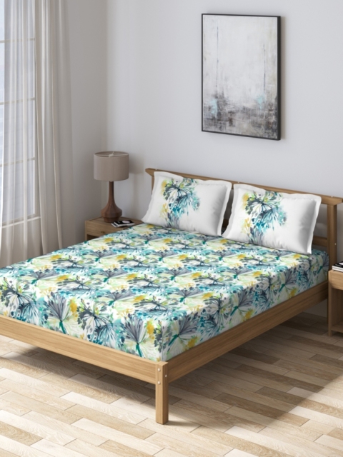 DDecor Turquoise Blue & White Floral 160 TC Cotton 1 Queen Bedsheet with 2 Pillow Covers
DDecor Turquoise Blue & White Floral 160 TC Cotton 1 Queen Bedsheet with 2 Pillow Covers