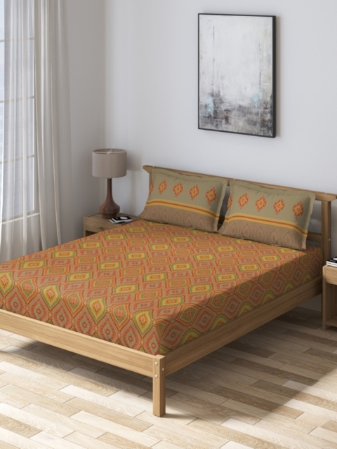 DDecor Multicoloured Geometric 160 TC Cotton 1 Queen Bedsheet with 2 Pillow Covers, Multi
DDecor Multicoloured Geometric 160 TC Cotton 1 Queen Bedsheet with 2 Pillow Covers, Multi