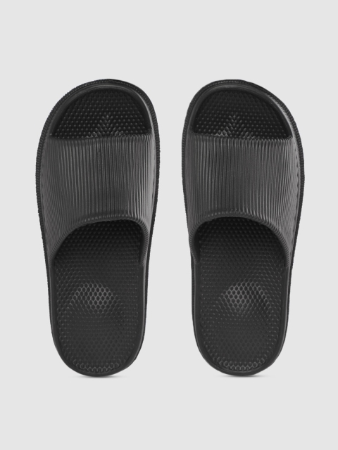 Roadster Women Black Self Striped Sliders
