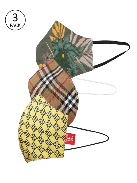 Swiss Design Unisex 3 Pcs Printed 3-Ply Anti-Pollution Reusable Cloth Masks, Yellow
Swiss Design Unisex 3 Pcs Printed 3-Ply Anti-Pollution Reusable Cloth Masks, Yellow