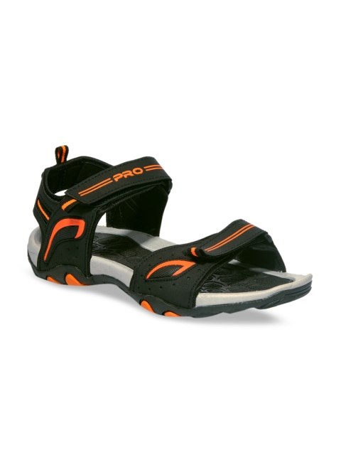 Khadims Men Black & Orange Comfort Sandals