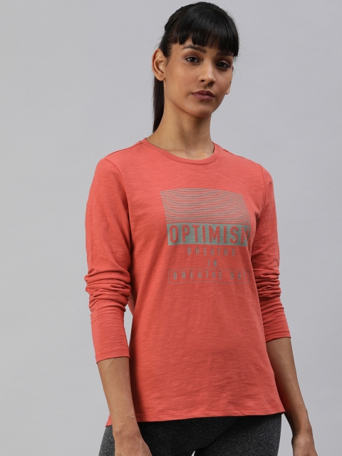 HRX by Hrithik Roshan Women Coral Orange Printed Round Neck Bio-Wash Yoga Pure Cotton T-shirt
HRX by Hrithik Roshan Women Coral Orange Printed Round Neck Bio-Wash Yoga Pure Cotton T-shirt
