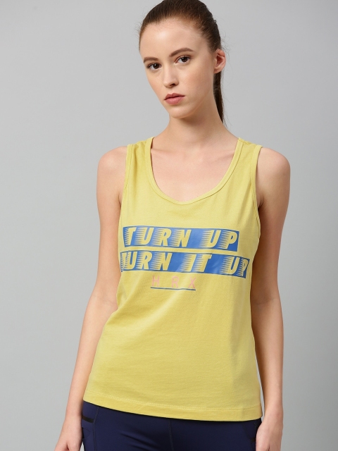 HRX by Hrithik Roshan Women Mustard Printed Bio-Wash Scoop Neck Training Tank T-Shirt
HRX by Hrithik Roshan Women Mustard Printed Bio-Wash Scoop Neck Training Tank T-Shirt
