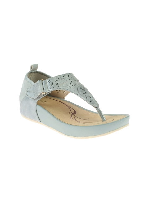 Khadims Women Blue Laser Cut Wedges