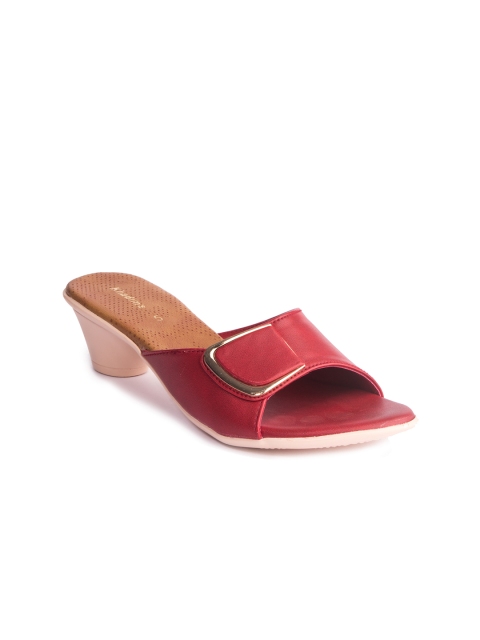 Khadims Women Red Solid Sandals