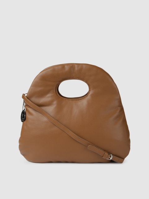 RHHENSO Women Brown Solid Handheld Bag