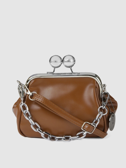 RHHENSO Brown Solid Vegan Clutch