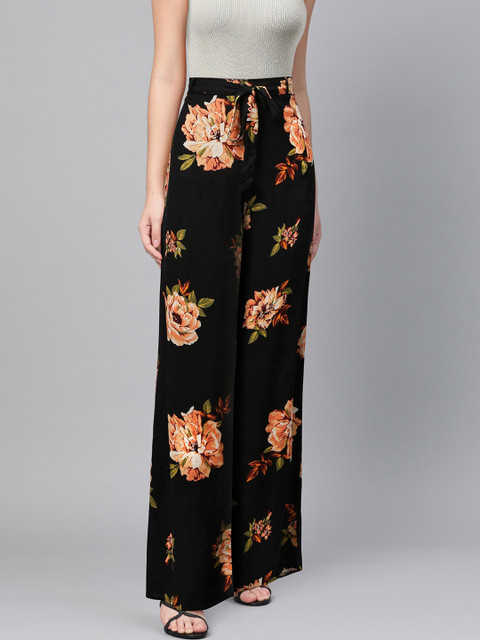 DOROTHY PERKINS Women Black & Peach-Coloured Regular Fit Floral Printed Trousers With Belt
DOROTHY PERKINS Women Black & Peach-Coloured Regular Fit Floral Printed Trousers With Belt