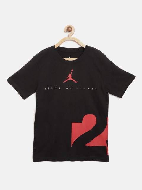 Jordan Boys Black Two Three Numerical & Brand Logo Print Round Neck Basketball Pure Cotton T-shirt
Jordan Boys Black Two Three Numerical & Brand Logo Print Round Neck Basketball Pure Cotton T-shirt