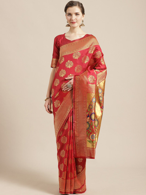 Saree mall Red & Golden Ethnic Woven Design Banarasi Saree
Saree mall Red & Golden Ethnic Woven Design Banarasi Saree