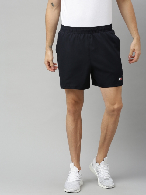 Tommy Hilfiger Men Black Solid Regular Fit Sports Shorts