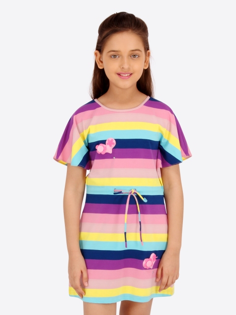 CUTECUMBER Girls Multicoloured Striped Fit & Flare Dress with Applique Detail, Multi
CUTECUMBER Girls Multicoloured Striped Fit & Flare Dress with Applique Detail, Multi