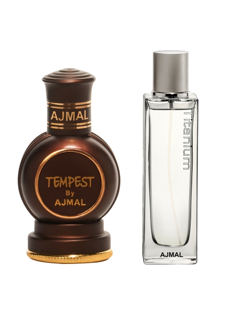 Ajmal Unisex Set of 2 Titanium EDP Perfume Scent for Skin 100ml & Tempest Attar 12 ml, Silver
Ajmal Unisex Set of 2 Titanium EDP Perfume Scent for Skin 100ml & Tempest Attar 12 ml, Silver