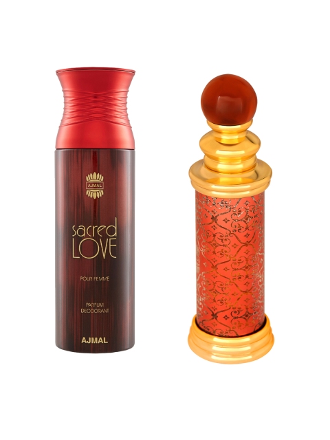 Ajmal Unisex Set of 2 Classic Oud Attar 10ml & Sacred Love Deodarant Body Spray 200ml, Orange
Ajmal Unisex Set of 2 Classic Oud Attar 10ml & Sacred Love Deodarant Body Spray 200ml, Orange