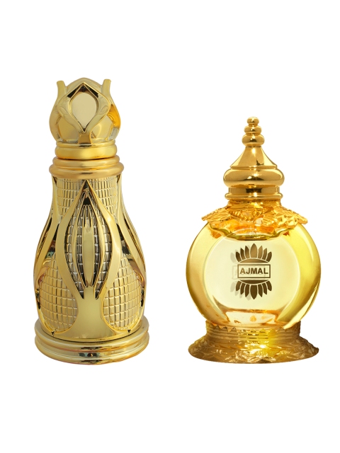 Ajmal Unisex Set Of 2 Perfume Mukhallat Al Wafa 12ml & Khofooq CP Alcohol Free Attar 18ml, Gold
Ajmal Unisex Set Of 2 Perfume Mukhallat Al Wafa 12ml & Khofooq CP Alcohol Free Attar 18ml, Gold
