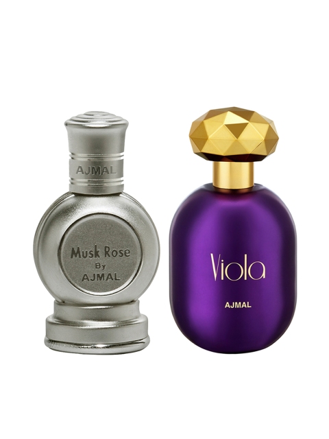 Ajmal Unisex Set of 2Musk Rose Concentrated Attar 12ML & Viola Floral EDP Perfume 75ML, Purple
Ajmal Unisex Set of 2Musk Rose Concentrated Attar 12ML & Viola Floral EDP Perfume 75ML, Purple
