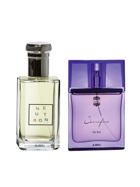 Ajmal Unisex Set Of 2 Sacrifice for Her 50ml & Neutron EDP 100ml Perfume Scent for Skin, Purple
Ajmal Unisex Set Of 2 Sacrifice for Her 50ml & Neutron EDP 100ml Perfume Scent for Skin, Purple