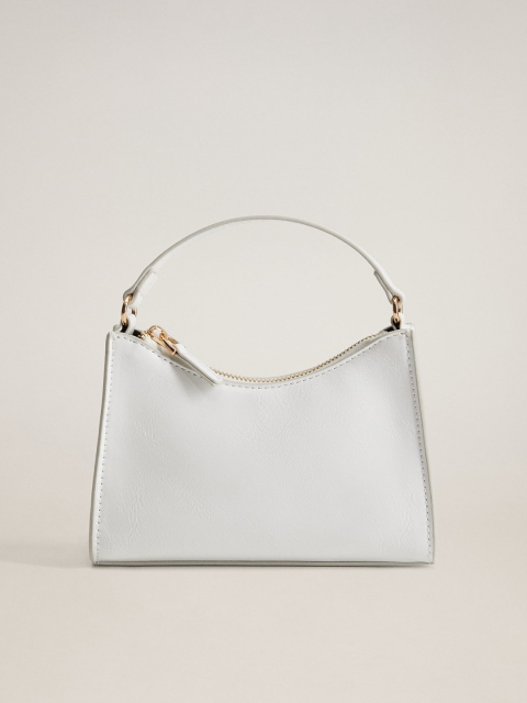 MANGO White Solid Handheld Bag