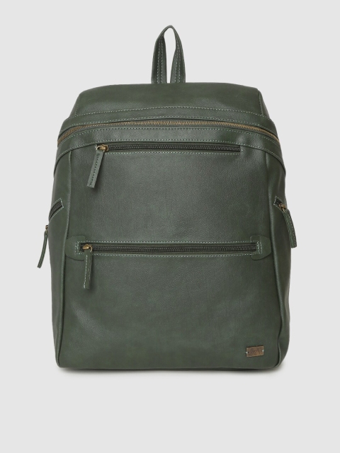 Baggit Men Green Solid Backpack