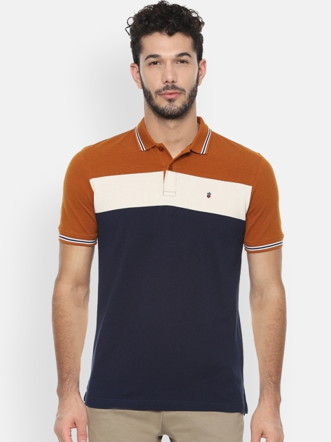 Louis Philippe Sport Men Navy Blue & Brown Colourblocked Slim Fit Polo Collar T-shirt
Louis Philippe Sport Men Navy Blue & Brown Colourblocked Slim Fit Polo Collar T-shirt