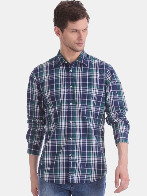 AD By Arvind Men Navy Blue & White Modern Slim Fit Twill Weave Checked Casual Shirt
AD By Arvind Men Navy Blue & White Modern Slim Fit Twill Weave Checked Casual Shirt