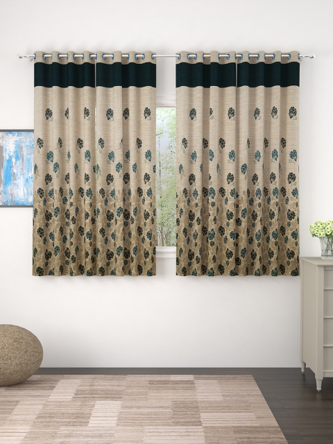 Story@home Set of 4 Beige & Teal Green Premium Jacquard 350GSM Room Darkening Eyelet Window Curtains
Story@home Set of 4 Beige & Teal Green Premium Jacquard 350GSM Room Darkening Eyelet Window Curtains