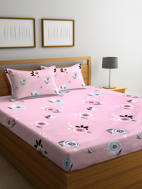 DREAM WEAVERZ Pink & White Floral 250 TC Cotton 1 Queen Bedsheet with 2 Pillow Covers
DREAM WEAVERZ Pink & White Floral 250 TC Cotton 1 Queen Bedsheet with 2 Pillow Covers