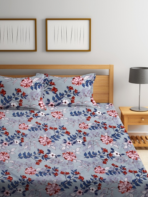 DREAM WEAVERZ Grey & Navy Blue Floral 250 TC Cotton 1 King Bedsheet with 2 Pillow Covers
DREAM WEAVERZ Grey & Navy Blue Floral 250 TC Cotton 1 King Bedsheet with 2 Pillow Covers
