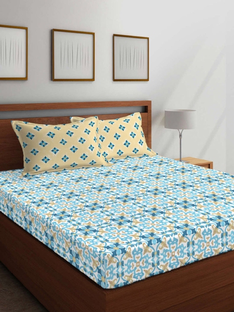 Boutique Living India Blue & Beige 144 TC Cotton 1 King Bedsheet with 2 Pillow Covers
Boutique Living India Blue & Beige 144 TC Cotton 1 King Bedsheet with 2 Pillow Covers
