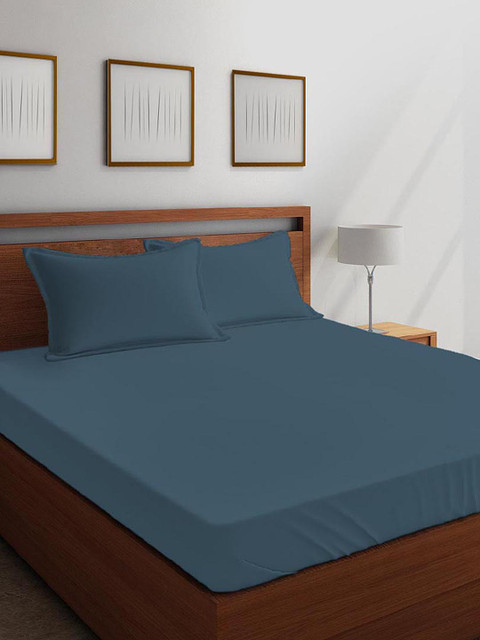 Boutique Living India Teal Blue Solid 350 TC Cotton 1 King Bedsheet with 2 Pillow Covers
Boutique Living India Teal Blue Solid 350 TC Cotton 1 King Bedsheet with 2 Pillow Covers