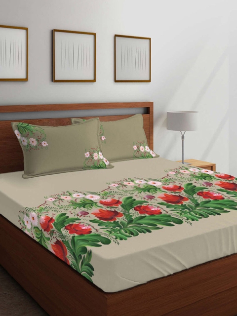 Boutique Living India Taupe & Green Floral 210 TC Cotton 1 King Bedsheet with 2 Pillow Covers
Boutique Living India Taupe & Green Floral 210 TC Cotton 1 King Bedsheet with 2 Pillow Covers