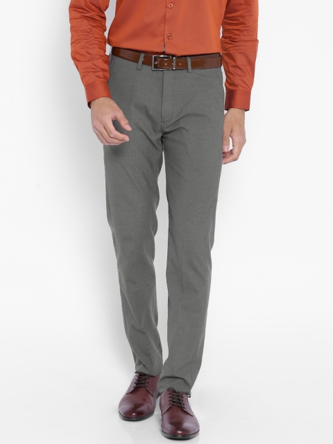 Arrow New York Grey Super Slim Fit Formal Trousers