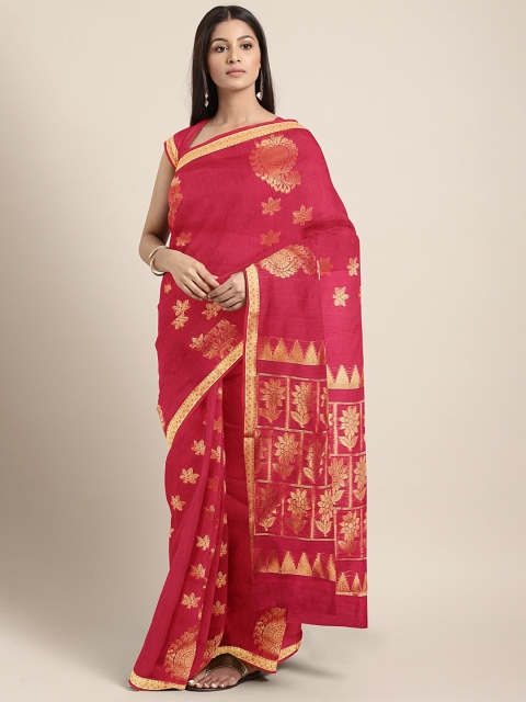The Chennai Silks Classicate Pink & Gold-Toned Silk Cotton Woven Design Maheshwari Saree
The Chennai Silks Classicate Pink & Gold-Toned Silk Cotton Woven Design Maheshwari Saree
