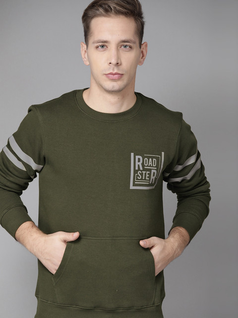 Roadster Men Olive Green Solid Sweatshirt
Roadster Men Olive Green Solid Sweatshirt