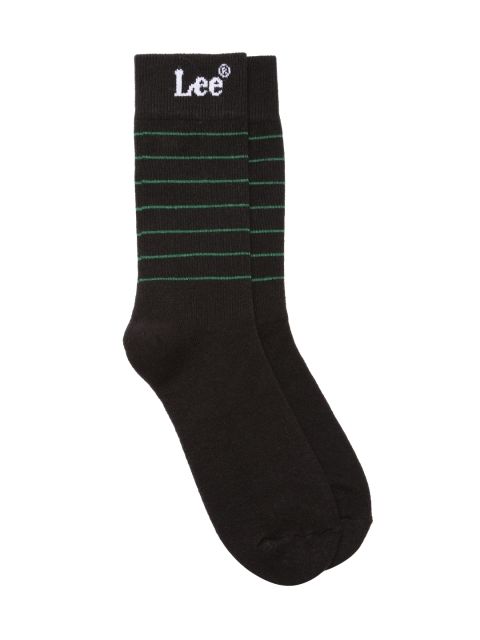 Lee Men Black Striped Above Ankle-Length Socks