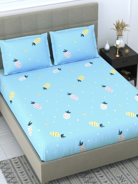 DREAM WEAVERZ Blue & White Conversational 250 TC Cotton 1 Queen Bedsheet with 2 Pillow Covers
DREAM WEAVERZ Blue & White Conversational 250 TC Cotton 1 Queen Bedsheet with 2 Pillow Covers