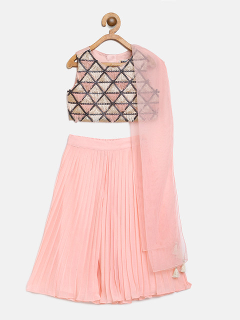 Nauti Nati Girls Peach-Coloured & Gold-Toned Embellished Crop Top with Palazzos & Dupatta
Nauti Nati Girls Peach-Coloured & Gold-Toned Embellished Crop Top with Palazzos & Dupatta