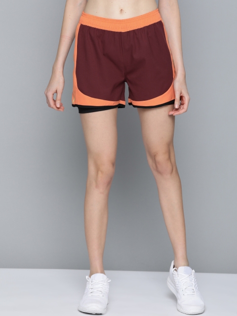 HRX by Hrithik Roshan Women Burgundy Solid Antimicrobial Rapid-Dry Training Shorts
HRX by Hrithik Roshan Women Burgundy Solid Antimicrobial Rapid-Dry Training Shorts