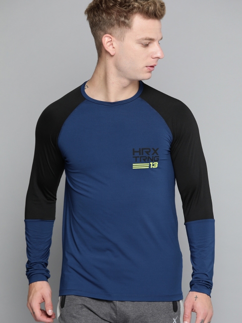 HRX by Hrithik Roshan Men Jet Black & Estate Blue Antimicrobial Rapid-Dry Training T-shirt
HRX by Hrithik Roshan Men Jet Black & Estate Blue Antimicrobial Rapid-Dry Training T-shirt