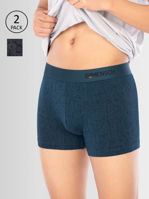DaMENSCH Men DEO-SOFT Deodorizing Micro Modal Printed Trunks DAM-PRIN-T-MB-HG-PACK-2-MIX, Blue
DaMENSCH Men DEO-SOFT Deodorizing Micro Modal Printed Trunks DAM-PRIN-T-MB-HG-PACK-2-MIX, Blue