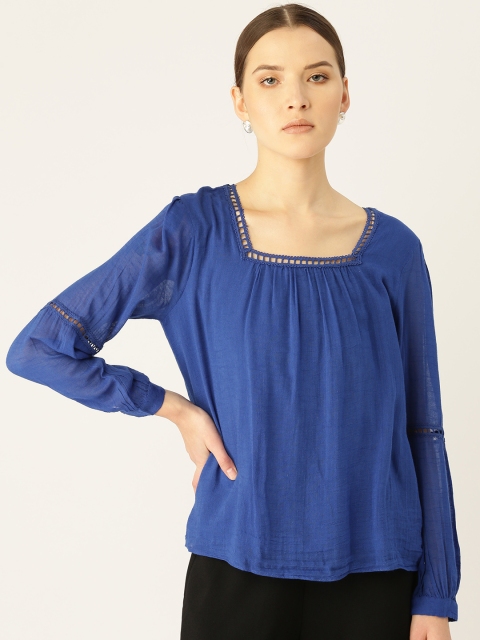 COVER STORY Women Blue Solid Top