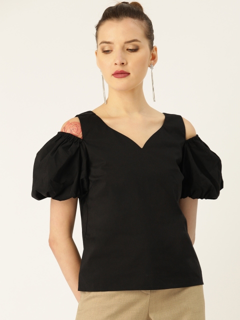 COVER STORY Women Black Solid Top