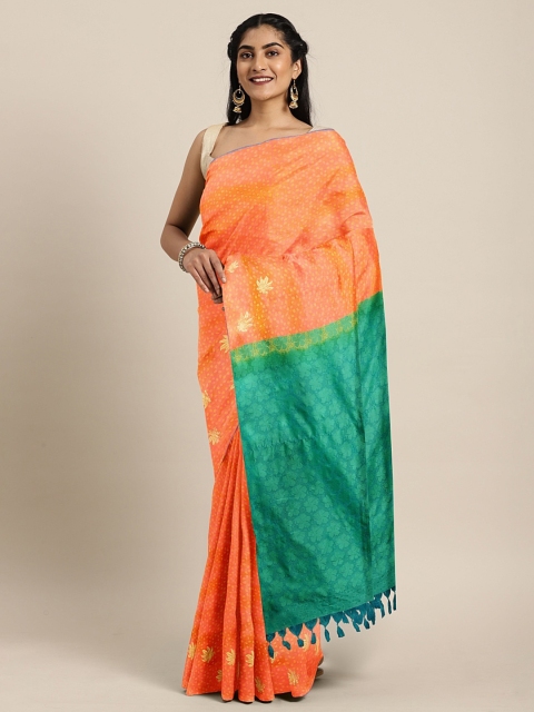 The Chennai Silks Classicate Orange & Green Pure Silk Woven Design Dharmavaram Saree
The Chennai Silks Classicate Orange & Green Pure Silk Woven Design Dharmavaram Saree